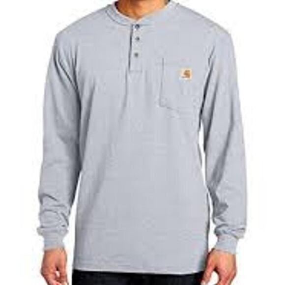 Carhartt Henley Shirt Men's 2XL Heather Gray Minimal Workwear Outdoors Casual - Picture 1 of 13